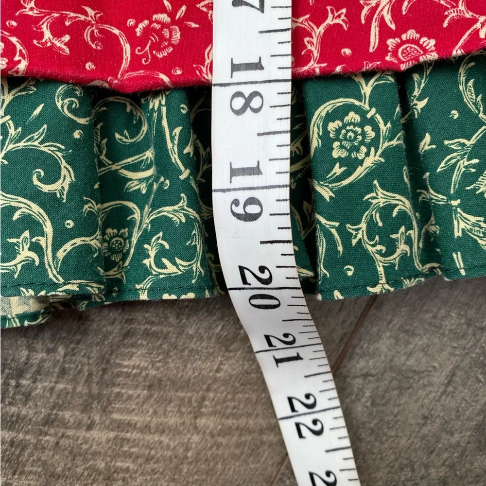 Vintage Rare Editions Floral Print Ruffle Tiered Bib Collar Holiday Dress 4T
